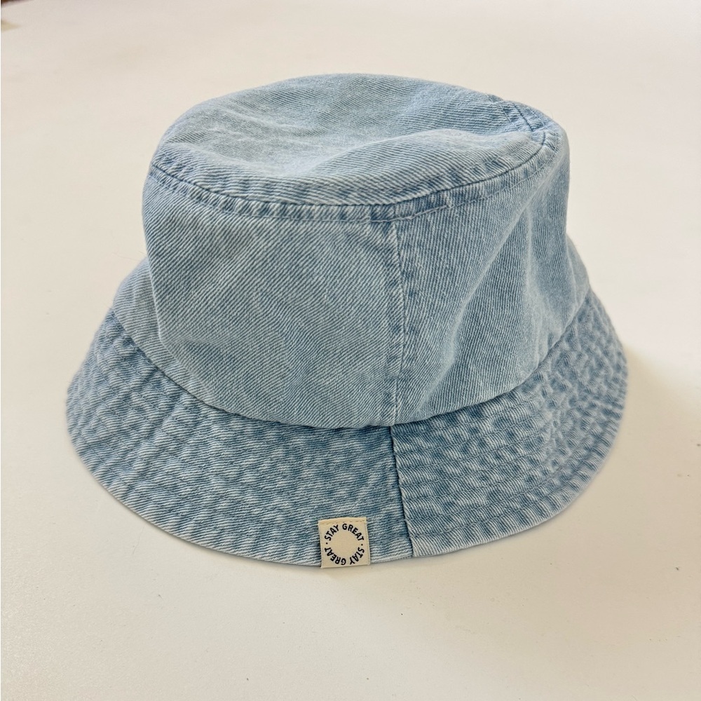 ZARA Kids Denim Bucket Hat Blue Cotton Size 54 cm Child Summer - Picture 2 of 5